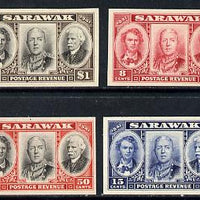 Sarawak 1946 Centenary set of 4 imperf proofs in issued colours (ex BW archives) minor wrinkles but unmounted mint