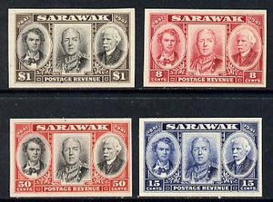 Sarawak 1946 Centenary set of 4 imperf proofs in issued colours (ex BW archives) minor wrinkles but unmounted mint