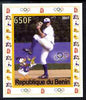 Benin 2007 Baseball #01 individual imperf deluxe sheet with Olympic Rings & Disney Character unmounted mint