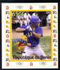Benin 2007 Baseball #02 individual imperf deluxe sheet with Olympic Rings & Disney Character unmounted mint