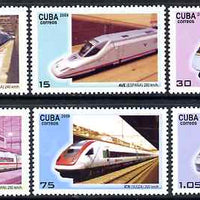 Cuba 2009 High Speed Trains perf set of 6 unmounted mint