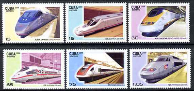 Cuba 2009 High Speed Trains perf set of 6 unmounted mint