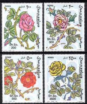 Somalia 1997 Roses perf set of 4 unmounted mint. Note this item is privately produced and is offered purely on its thematic appeal Michel 653-6