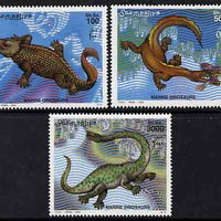 Somalia 2000 Marine Dinosaurs perf set of 3 unmounted mint. Note this item is privately produced and is offered purely on its thematic appeal Michel 843-5