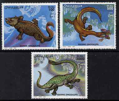 Somalia 2000 Marine Dinosaurs perf set of 3 unmounted mint. Note this item is privately produced and is offered purely on its thematic appeal Michel 843-5
