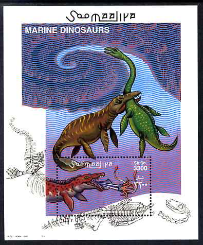 Somalia 2000 Marine Dinosaurs perf m/sheet unmounted mint. Note this item is privately produced and is offered purely on its thematic appeal Michel BL 71
