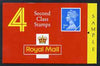 Great Britain 1990 Booklet cover proof 4x 2nd class (no stamps) with SAMPLE printed in side panel