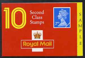 Great Britain 1990 Booklet cover proof 10x 2nd class (no stamps) with SAMPLE printed in side panel