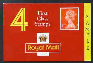 Great Britain 1990 Booklet cover proof 4x 1st class (no stamps) with SAMPLE printed in side panel