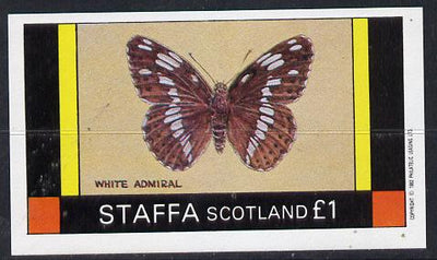 Staffa 1982 Butterflies (White Admiral) imperf souvenir sheet (£1 value) unmounted mint