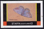 Staffa 1982 Butterflies (Common Blue) imperf deluxe sheet (£2 value) unmounted mint