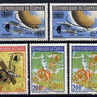 Guinea - Conakry 1969 Moon Flight of Apollo 8 overprinted perf set of 5 unmounted mint SG 684-8
