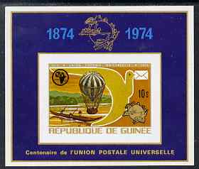 Guinea - Conakry 1974 Centenary of UPU imperf m/sheet (showing Balloon) from a limited printing unmounted mint as SG 862a