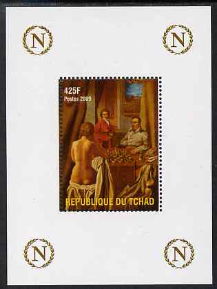 Chad 2009 Napoleon #2 Playing Chess & Nude perf deluxe sheet unmounted mint. Note this item is privately produced and is offered purely on its thematic appeal.