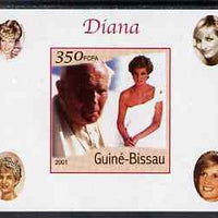 Guinea - Bissau 2001 Princess Diana #2 (with the Pope) imperf deluxe sheet unmounted mint. Note this item is privately produced and is offered purely on its thematic appeal