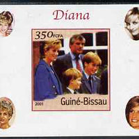 Guinea - Bissau 2001 Princess Diana #9 (with the Princes) imperf deluxe sheet unmounted mint. Note this item is privately produced and is offered purely on its thematic appeal