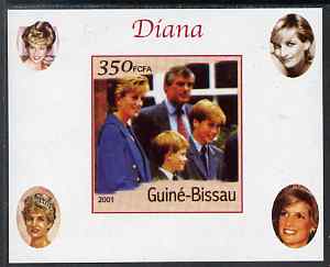 Guinea - Bissau 2001 Princess Diana #9 (with the Princes) imperf deluxe sheet unmounted mint. Note this item is privately produced and is offered purely on its thematic appeal