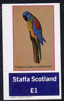 Staffa 1982 Grass Parrakeet imperf souvenir sheet (£1 value) unmounted mint