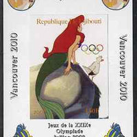 Djibouti 2008 Beijing & Vancouver Olympics - Disney - The Little Mermaid imperf deluxe sheet #2 unmounted mint. Note this item is privately produced and is offered purely on its thematic appeal