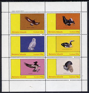 Bernera 1982 Birds #12 (Golden Eagle, Snowy Owl, Grouse etc) perf set of 6 values (15p to 75p) unmounted mint