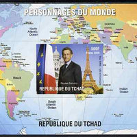 Chad 2009 World Personalities - Sarkozy & Eiffel Tower imperf s/sheet unmounted mint. Note this item is privately produced and is offered purely on its thematic appeal.