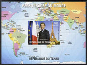 Chad 2009 World Personalities - Sarkozy & Eiffel Tower imperf s/sheet unmounted mint. Note this item is privately produced and is offered purely on its thematic appeal.