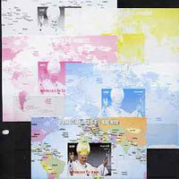 Chad 2009 World Personalities - The Pope s/sheet - the set of 5 imperf progressive proofs comprising the 4 individual colours plus all 4-colour composites, unmounted mint.