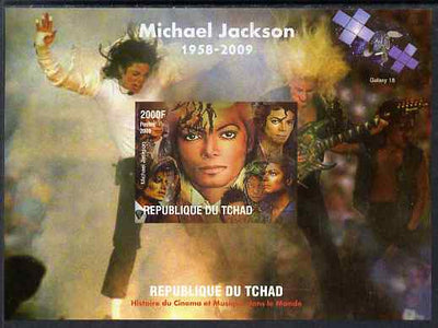 Chad 2009 Michael Jackson #1 imperf s/sheet unmounted mint. Note this item is privately produced and is offered purely on its thematic appeal.