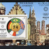 Sharjah 1972 Football imperf m/sheet unmounted mint, Mi BL 148