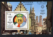 Sharjah 1972 Football imperf m/sheet unmounted mint, Mi BL 148