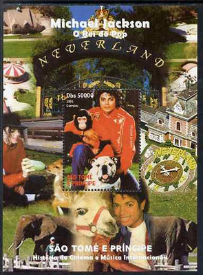 St Thomas & Prince Islands 2009 Michael Jackson perf s/sheet unmounted mint. Note this item is privately produced and is offered purely on its thematic appeal