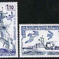 French Southern & Antarctic Territories 1980 Frigate Ships perf set of 2 unmounted mint SG 136-7