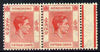 Hong Kong 1938-52 KG6 15c scarlet horiz marginal pair, one stamp with broken character variety, unmounted mint but usual light overall toning SG146a