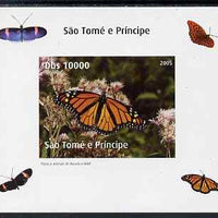 St Thomas & Prince Islands 2005 Butterflies #1 individual imperf deluxe sheet unmounted mint. Note this item is privately produced and is offered purely on its thematic appeal