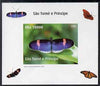 St Thomas & Prince Islands 2005 Butterflies #4 individual imperf deluxe sheet unmounted mint. Note this item is privately produced and is offered purely on its thematic appeal