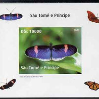 St Thomas & Prince Islands 2005 Butterflies #4 individual imperf deluxe sheet unmounted mint. Note this item is privately produced and is offered purely on its thematic appeal