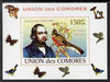 Comoro Islands 2008 Ornithologists & Birds #2 John Gould 150f individual imperf deluxe sheet unmounted mint. Note this item is privately produced and is offered purely on its thematic appeal, it has no postal validity
