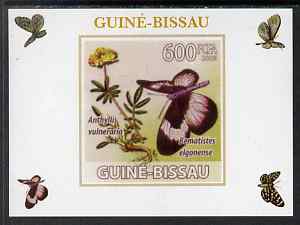 Guinea - Bissau 2009 Butterflies & Flowers #3 individual imperf deluxe sheet unmounted mint. Note this item is privately produced and is offered purely on its thematic appeal