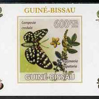 Guinea - Bissau 2009 Butterflies & Flowers #4 individual imperf deluxe sheet unmounted mint. Note this item is privately produced and is offered purely on its thematic appeal