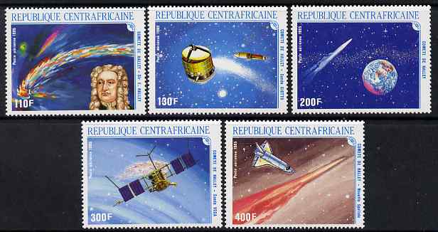 Central African Republic 1986 Appearance of Halley's Comet - 2nd issue perf set of 5 unmounted mint SG 1184-88