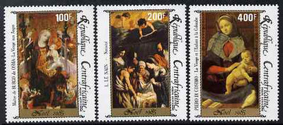Central African Republic 1985 Christmas - Nativity paintings perf set of 3 unmounted mint SG 1160-62