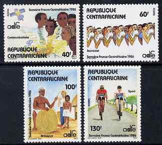 Central African Republic 1986 Franco-Central Africa week perf set of 4 unmounted mint SG 1193-6