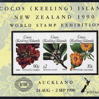 Cocos (Keeling) Islands 1990 New Zealand Stamp Exhibition self adhesive m/sheet unmounted mint, SG MS229