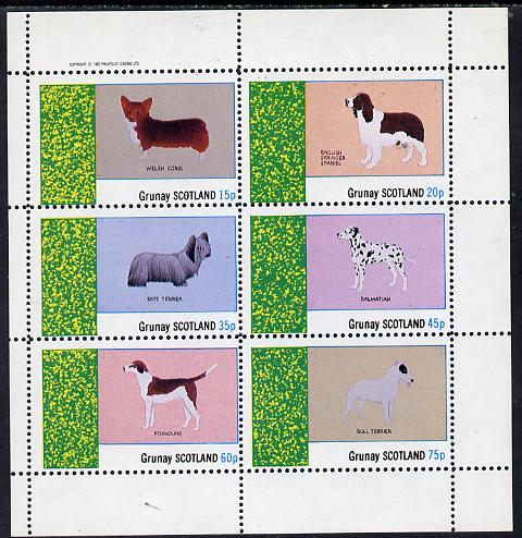 Grunay 1982 Dogs (Corgi, Dalmation, Bull Terrier etc) perf set of 6 values (15p to 75p) unmounted mint