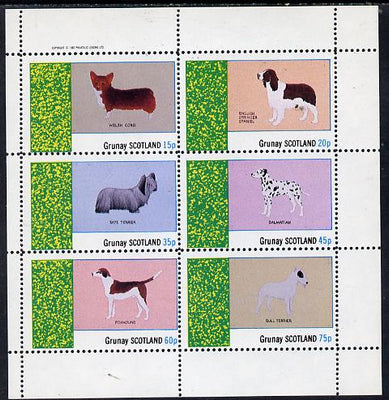 Grunay 1982 Dogs (Corgi, Dalmation, Bull Terrier etc) perf set of 6 values (15p to 75p) unmounted mint