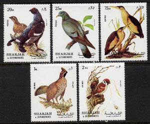 Sharjah 1972 Birds #1 perf set of 5 unmounted mint, Mi 1036-40A
