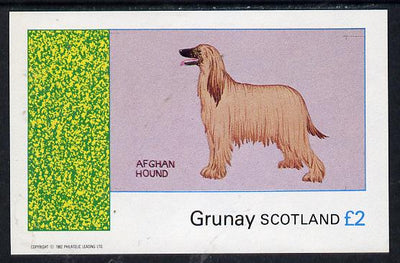 Grunay 1982 Dogs (Afghan Hound) imperf deluxe sheet (£2 value) unmounted mint