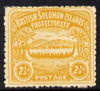 Solomon Islands 1907 Large Canoe 2.5d yellow mounted mint SG4