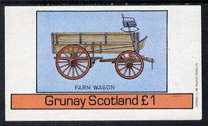 Grunay 1982 Transport (Farm Wagon) imperf souvenir sheet (£1 value) unmounted mint