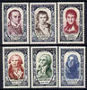 France 1950 National Relief Fund set of 6 mounted mint, SG 1095-1100